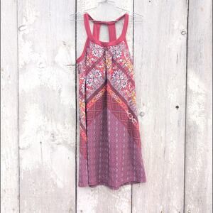 Prana Marrakesh Cantine Built In Bra Crushed Cranberry Active Dress Women's Med